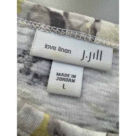 J. Jill Love Linen Pullover Top Women's L Black White Floral Print 3/4 Sleeve - Picture 5 of 13
